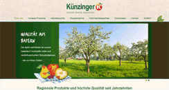 Desktop Screenshot of kuenzinger-fruchtsaefte.de